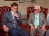 FILE - Hall of Fame baseball announcer Harry Caray, right, laughs with his grandson Chip in Chicago in this May 13, 1991 photo. Longtime broadcaster Chip Caray is taking over as the play-by-play voice of the St. Louis Cardinals, more than five decades after his grandfather and Hall of Fame broadcaster Harry Caray became a baseball staple with the same club. Bally Sports Midwest announced Caray’s hiring in a statement Monday, Jan. 30, 2023. (AP Photo/John Zich, file)