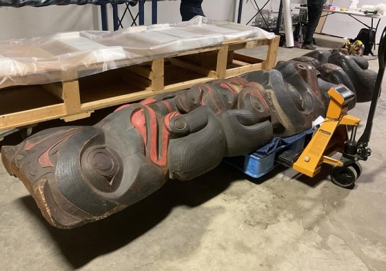 A First Nations house post is being returned to its home in B.C. after 138 years. (Handout / Gitxaala Nation / The Canadian Press)