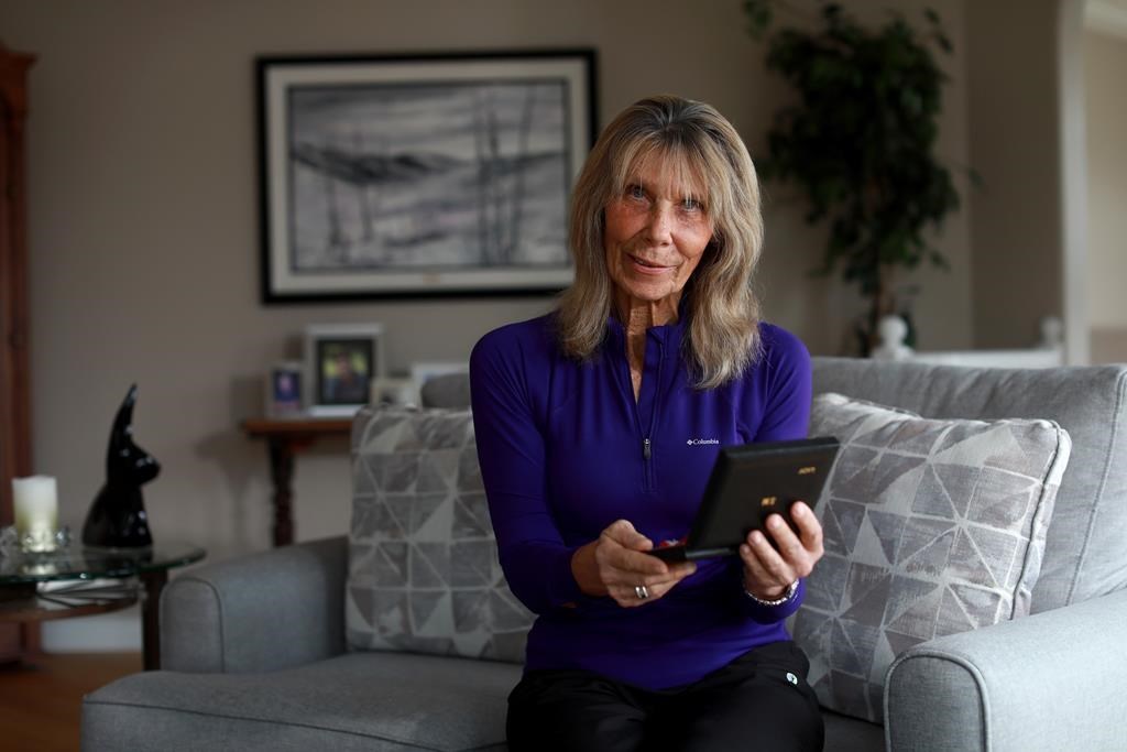 Olympic medalist in swimming and former world record holder Elaine Tanner nicknamed “Mighty Mouse”, was awarded the Service Medal in 1969. The government renamed the medal to the Order of Canada medal in 1972. She’s photographed in Saanich, B.C., on Tuesday, January 31, 2023. THE CANADIAN PRESS/Chad Hipolito