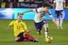 United States' Paxten Aaronson, right, dribbles past Colombia's Daniel Ruiz during the second half of an international friendly soccer match Saturday, Jan. 28, 2023, in Carson, Calif. (AP Photo/Marcio Jose Sanchez)