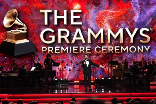 Randy Rainbow presents an award on stage at the 65th annual Grammy Awards on Sunday, Feb. 5, 2023, in Los Angeles. (AP Photo/Chris Pizzello)