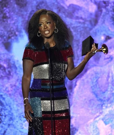 Viola Davis accepts the award for best audio book, narration, and storytelling recording for 