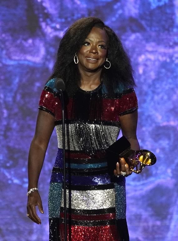Viola Davis accepts the award for best audio book, narration, and storytelling recording for