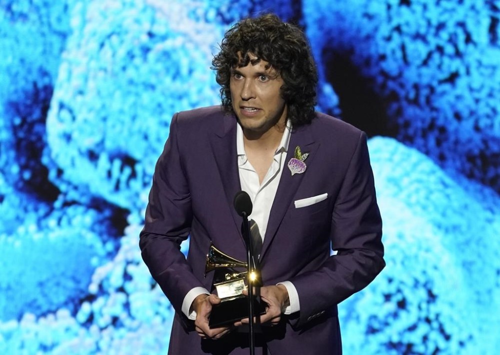 Tobias Jesso Jr. accepts the award songwriter of the year, non-classical at the 65th annual Grammy Awards on Sunday, Feb. 5, 2023, in Los Angeles. THE CANADIAN PRESS/AP-Chris Pizzello