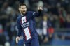 PSG's Lionel Messi reacts during the French League One soccer match between Paris Saint-Germain and Toulouse, at the Parc des Princes, in Paris, France, Saturday, Feb. 4, 2023. (AP Photo/Lewis Joly)