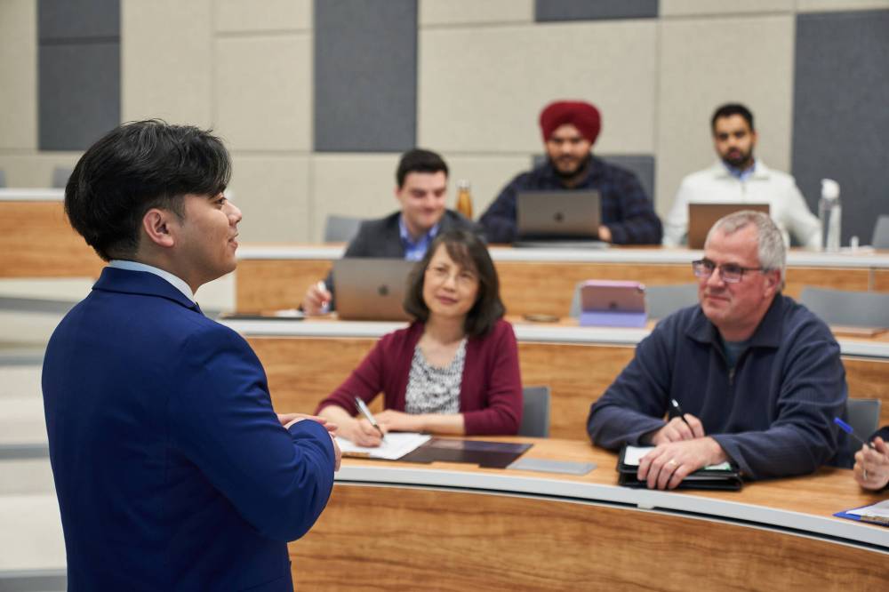 DAVID LIPNOWSKI PHOTO
                                Students will be marked on the feasibility, creativity and insight of their pitch by a panel of judges in the University of Manitoba’s inaugural Asper Leadership Case Competition.