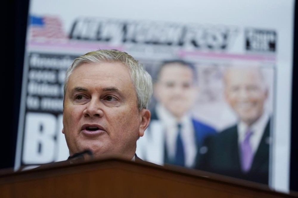FILE - House Oversight and Accountability Committee Chairman James Comer, R-Ky., speaks during a House Committee on Oversight and Accountability hearing on Capitol Hill, Feb. 8, 2023, in Washington. House Republicans have made the first official requests for documents from Hunter and James Biden regarding foreign business dealings. The letters Thursday further escalated a wide-ranging investigation into the president’s family. (AP Photo/Carolyn Kaster, File)