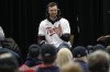 Minnesota Twins starting pitcher Chris Paddack speaks to fans and media during the team's annual fan fest at Target Field, Saturday, Jan. 28, 2023, in Minneapolis. (AP Photo/Abbie Parr)