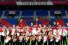 Players of Canada pose with their gold medals after defeating Sweden in the women's final soccer match at the 2020 Summer Olympics, Saturday, Aug. 7, 2021, in Yokohama, Japan. The Canadian women's soccer team has slammed Canada Soccer, saying it is 