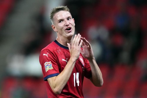 FILE - Czech Republic's Jakub Jankto reacts after missing a chance to score during the UEFA Nations League soccer match between Czech Republic and Switzerland at the Sinobo stadium in Prague, Czech Republic, June 2, 2022. Czech Republic midfielder Jakub Jankto posted a video on social media on Monday, Feb. 13, 2023 saying he is gay, making him one of the most high-profile male soccer players to come out. (AP Photo/Petr David Josek, file)
