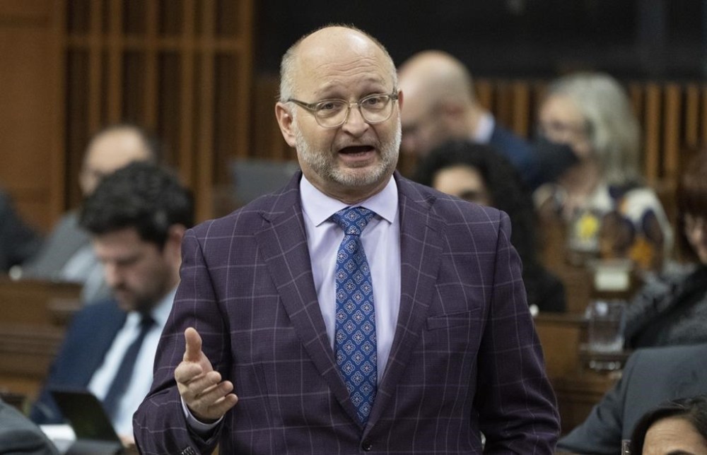 Minister of Justice and Attorney General of Canada David Lametti rises during Question Period, Tuesday, Feb. 7, 2023 in Ottawa. A Manitoba man was behind bars for more than two decades is getting another chance at overturning his murder conviction. THE CANADIAN PRESS/Adrian Wyld