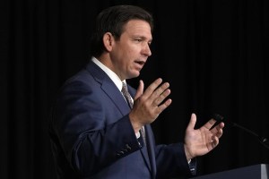 Florida Gov. Ron DeSantis speaks as he announces a proposal for Digital Bill of Rights, Wednesday, Feb. 15, 2023, at Palm Beach Atlantic University in West Palm Beach, Fla. (AP Photo/Wilfredo Lee)