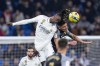Real Madrid's Eduardo Camavinga, left, and Elche's Ezequiel Ponce fight for the ball during Spanish La Liga soccer match between Real Madrid and Elche CF at the Santiago Bernabeu stadium in Madrid, Spain, Wednesday, Feb. 15, 2023. (AP Photo/Manu Fernandez)