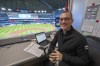 Toronto Blue Jays announcer Ben Wagner sits in the broadcast booth in Toronto, Sunday, April 10, 2022. Sportsnet, the Blue Jays' radio rightsholder, will not resume on-site radio broadcasts for the 2023 regular season and will instead use remote coverage from its downtown Toronto studio for road games. THE CANADIAN PRESS/Frank Gunn
