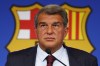FILE - FC Barcelona club President Joan Laporta pauses during a news conference in Barcelona, Spain, on Aug. 6, 2021. Barcelona' reputation as one of soccer's elite winners is in danger thanks to a scandal of its own making. Spanish soccer is in shock this week as a state prosecutor probes Barcelona's payment of million of euros over several years until 2018 to a company that belonged to the vice president of the domestic refereeing committee. (AP Photo/Joan Monfort, File)