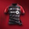 Toronto FC's new 2023 home jersey is shown in this handout photo. Toronto FC unveiled its 2023 home jersey, a kit that Mark Hinkley -- a Day 1 season ticket-holder — helped create. THE CANADIAN PRESS/HO, Toronto FC *MANDATORY CREDIT*
