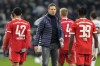 Bayern's head coach Julian Nagelsmann, center reacts at the end of the German Bundesliga soccer match between Borussia Moenchengladbach and Bayern Munich at the Borussia Park in Moenchengladbach, Germany, Saturday, Feb. 18, 2023. (AP Photo/Martin Meissner)