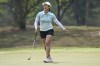 Lin Xilu of China walks on the green of the 9th hole during the first round of the LPGA Honda Thailand golf tournament in Pattaya, southern Thailand, Thursday, Feb. 23, 2023. (AP Photo/Kittinun Rodsupan)