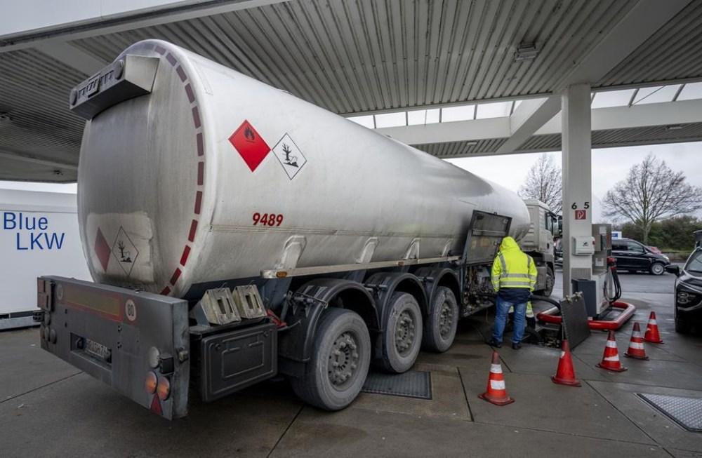Diesel and other fuel is delivered to a gas station in Frankfurt, Germany, Friday, Jan. 27, 2023. Oil prices per barrel on the one-year anniversary of Russia's invasion of Ukraine are hovering around the $75 mark again, very close to where they were before right before Vladimir Putin's run-up to war last winter. THE CANADIAN PRES/AP-Michael Probst