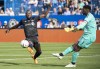CF Montréal forward Kei Kamara (23) moves in on New York City goalkeeper Sean Johnson (1) during first half Eastern Conference semifinals MLS playoff soccer action in Montreal, Sunday, October 23, 2022. CF Montreal granted Kei Kamara’s trade request by shipping the veteran striker to the Chicago Fire in exchange for up to $400,000 in general allocation money. THE CANADIAN PRESS/Graham Hughes