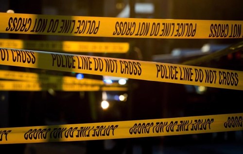 Police tape cordons off a crime scene in the Downtown Eastside of Vancouver, B.C., on Thursday April 9, 2015. Police and firefighters have responded to an explosion and fire near the Marine Building in Vancouver.THE CANADIAN PRESS/Darryl Dyck