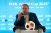 Victor Montagliani, FIFA vice president and CONCACAF, speaks during a news conference at Hard Rock Stadium, Thursday, Sept. 23, 2021, in Miami Gardens, Fla. FIFA representatives are visiting FIFA World Cup 2026 candidate host cities. THE CANMADIAN PRESS/AP-Lynne Sladky