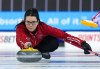 Team Canada skip Kerri Einarson delivers a rock while playing Northern Ontario during the semifinal at the Scotties Tournament of Hearts in Kamloops, B.C., on Sunday, February 26, 2023. THE CANADIAN PRESS/Darryl Dyck
