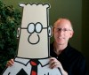Scott Adams, creator of the comic strip Dilbert, poses for a portrait with the Dilbert character in his studio in Dublin, Calif., Oct. 26, 2006. Two of Canada’s largest newspapers have dropped the Dilbert comic strip over recent remarks by its creator. THE CANADIAN PRESS/AP/Marcio Jose Sanchez