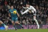 Fulham's Sasa Lukic, right, controls the ball during the English Premier League soccer match between Fulham and Wolverhampton Wanderers at Craven Cottage stadium in London, Friday, Feb. 24, 2023. (AP Photo/Kirsty Wigglesworth)
