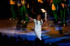 Charmaine Crooks carries the Pan Am flame during the opening ceremony of the 2015 Pan Am Games in Toronto, Friday, July 10, 2015. Canada Soccer named five-time Olympian Crooks as its interim president on Wednesday, as the embattled national sports organization looks to broker labour peace with its men’s and women’s teams.THE CANADIAN PRESS/AP/Julio Cortez