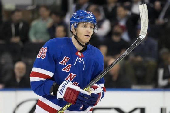 Right wing Patrick Kane joined the New York Rangers earlier this week. (John Minchillo / The Canadian Press / The Associated Press)