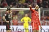 Bayern's Eric Maxim Choupo-Moting, right, celebrates after scoring his side's opening goal during the Bundesliga soccer match between Bayern Munich and Union Berlin at the Allianz Arena in Munich, Germany, Sunday, Feb.26, 2023. (AP Photo/Alexandra Beier )