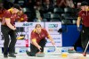 Nunavut skip Jake Higgs releases his shot during the 10th end of their win over Newfoundland and Labrador at the 2023 Tim Hortons Brier at Budweiser Gardens in London, Ont., Saturday, March 4, 2023. THE CANADIAN PRESS/Geoff Robins