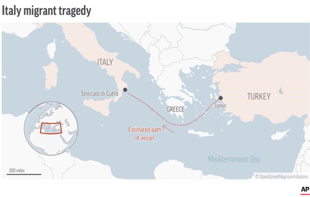 At least 70 people died in last week's shipwreck on Italy's Calabrian coast.