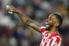 Brentford's Ivan Toney gestures to the crowd following the English Premier League soccer match between Brentford and Fulham at Brentford Community Stadium in Brentford, West London, Monday, March 6, 2023. (AP Photo/David Cliff)