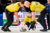 Manitoba skip Matt Dunstone watches his shot during his match against Nova Scotia at the 2023 Tim Hortons Brier at Budweiser Gardens in London, Ont., Tuesday, March 7, 2023. THE CANADIAN PRESS/Geoff Robins