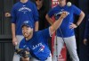Toronto Blue Jays pitcher Yusei Kikuchi pitches during baseball spring training in Dunedin, Fla., on Sunday, February 19, 2023. Kikuchi continued his impressive spring with three no-hit innings before the Blue Jays fell 7-2 to the Pittsburgh Pirates in spring training baseball action Tuesday. THE CANADIAN PRESS/Nathan Denette