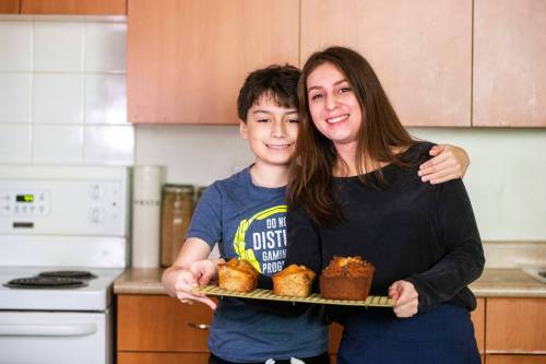 MIKAELA MACKENZIE / WINNIPEG FREE PRESS
                                Hoefer and her inspiration, son Jake, 11, who also happens to be her taste-tester.