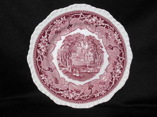 Masons Vista pink luncheon plate. (missingpieces.com)