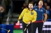 Geoff Robins /THE CANADIAN PRESS
                                Manitoba skip Matt Dunstone (left) and Wild Card No.2 third Derek Samagalski watch a shot Tuesday at the Brier in London, Ont.