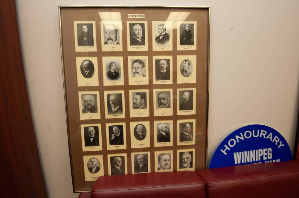 Mike Sudoma/Winnipeg Free PressA framed collage of the original Winnipeg Chamber of Commerce presidents.
