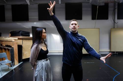 MIKE DEAL / WINNIPEG FREE PRESS
                                Brynn Godenir and Justin Otto play Lyra and Nikolaj in Prairie Theatre Exchange&rsquo;s production of Space Girl which will be running from March 15 until April 2.