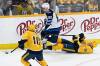 Pierre-Luc Dubois returned to the Jets' lineup Saturday against Nashville and had an assist on Neal Pionk’s OT winner. (Mark Zaleski / The Associated Press)