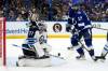 Chris O’Meara / The Associated Press files
                                Jets goaltender Connor Hellebuyck makes a save in the Jets’ 3-2 victory over Tampa Bay as Lightning left-wing Alex Killorn looks for a rebound March 12, in Tampa, Fla.