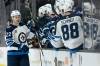 (AP Photo/Alex Gallardo)
                                Winnipeg Jets’ Mason Appleton, left, celebrates with teammates after scoring against the Anaheim Ducks during the first period in Anaheim, Thursday.