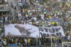 FILE - Ukraine supporters unfurl a 