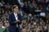 FILE - France's manager Corinne Diacre gives instructions to her players during the Women Euro 2022 semi final soccer match between Germany and France at MK stadium in Milton Keynes, England, Wednesday, July 27, 2022. France coach Corinne Diacre said Wednesday, March 8, 2023, she is the victim of a smear campaign. Diacre faces opposition from several players, amid reports she could be replaced before the World Cup. (AP Photo/Rui Vieira, File)