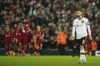 Manchester United's Manchester United's Bruno Fernandes reacts after Liverpool's Darwin Nunez scored his side's fifth goal during the English Premier League soccer match between Liverpool and Manchester United at Anfield in Liverpool, England, Sunday, March 5, 2023. (AP Photo/Jon Super)