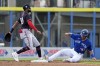 Minnesota Twins second baseman Willi Castro (50) forces Toronto Blue Jays' Vinny Capra at second base and watches his double play on Rainer Nunez during the third inning of a spring training baseball game Wednesday, March 8, 2023, in Dunedin, Fla. THE CANADIAN PRESS/AP-Chris O'Meara