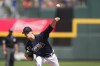 Atlanta Braves starting pitcher Max Fried throws in the first inning of a spring training baseball game against the Minnesota Twins in North Port, Fla., Saturday, March 4, 2023. (AP Photo/Gerald Herbert)